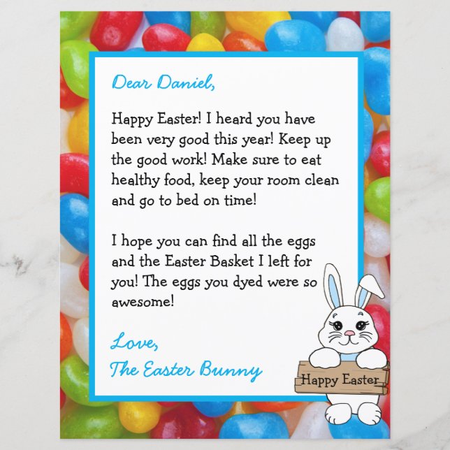 Papier Lettre personnalisée du lapin de Pâques (Devant)