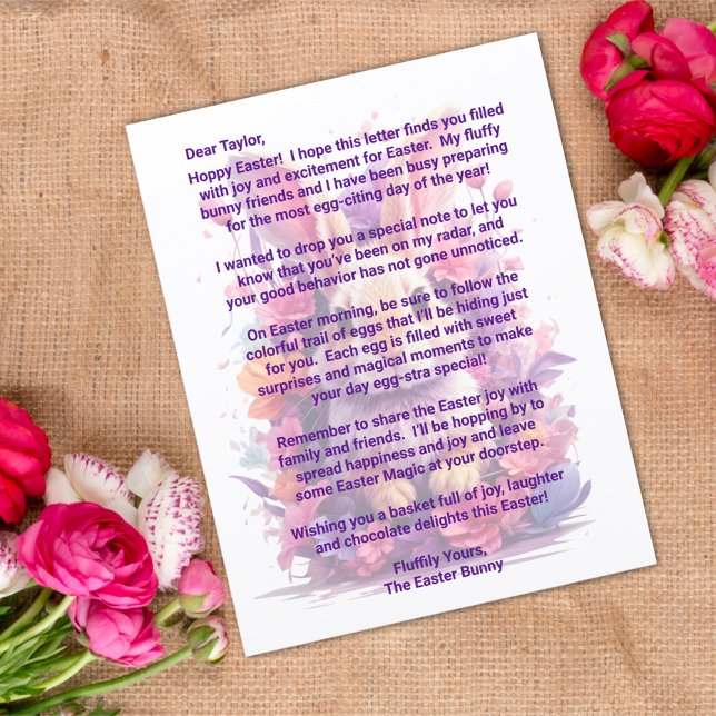 Papier Lettre Personnalisée Du Lapin De Pâques (Créateur téléchargé)