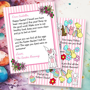 Papier Lettre personnalisée du lapin de Pâques 2 côtés