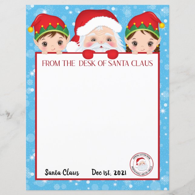 Papier Lettre personnalisée du Père Noël (Devant)