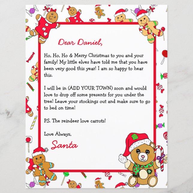 Papier Lettre personnalisée du Père Noël (Devant)