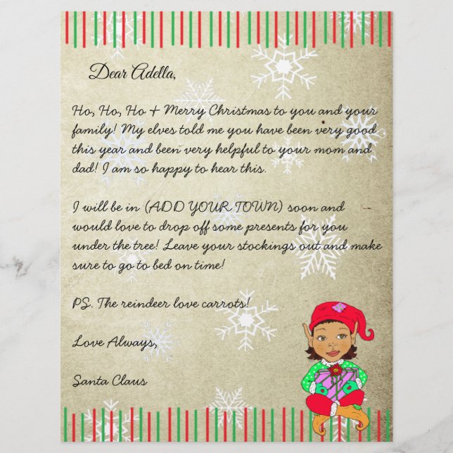 Papier Lettre personnalisée du Père Noël (Devant)