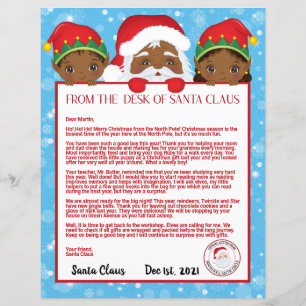 Papier Lettre personnalisée du Père Noël noir