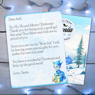 Papier Lettre personnalisée du Père Noël pour garçons
