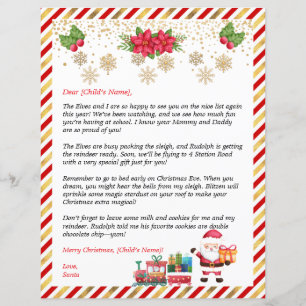 Papier Lettre personnalisée du Père Noël pour les cadeaux