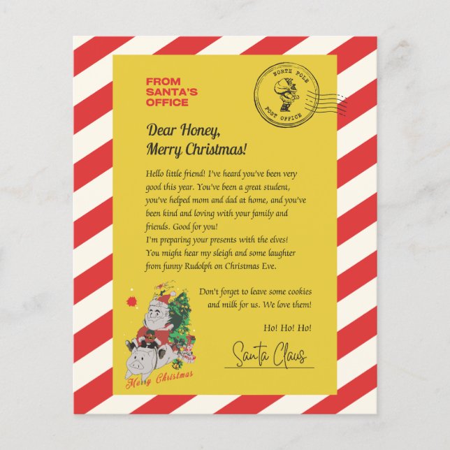 Papier Lettre personnalisée du Père Noël pour les enfants (Devant)