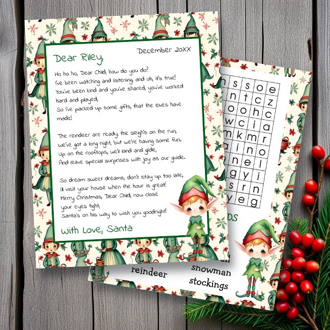 Papier Lettre personnalisée mignonne de Père Noël | Reche (Créateur téléchargé)