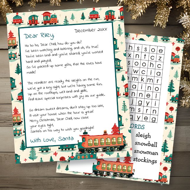 Papier Lettre personnalisée mignonne de Père Noël | Reche (Créateur téléchargé)