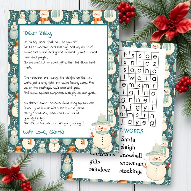 Papier Lettre personnalisée mignonne de Père Noël | Reche (Créateur téléchargé)