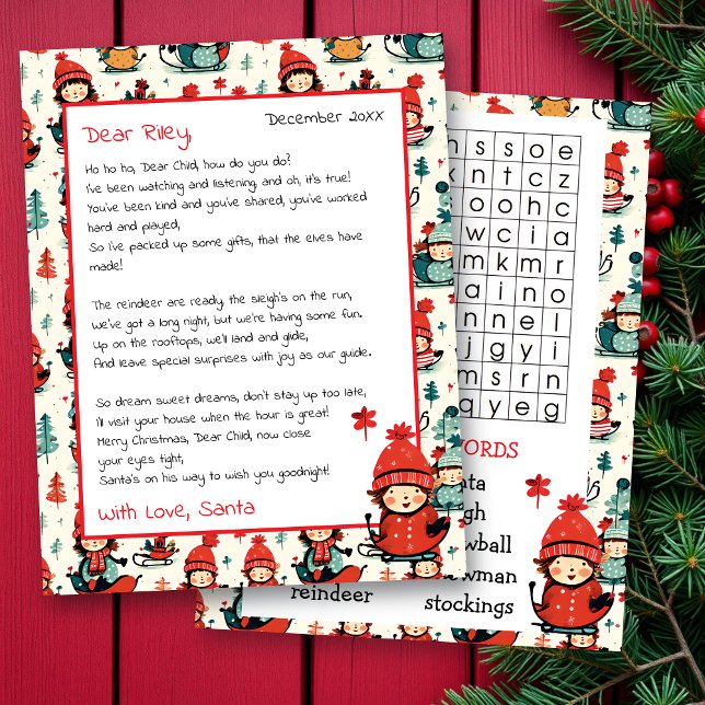 Papier Lettre personnalisée mignonne de Père Noël | Reche (Créateur téléchargé)