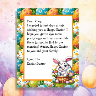 Papier Lettre personnalisée pour enfants du lapin de Pâqu