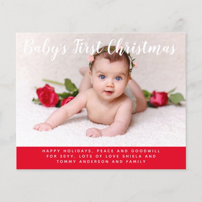 Papier LETTRE PHOTOGRAPHIQUE DE Noël Budget Baby First (Devant)