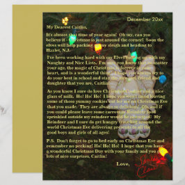 Papier Lettres de Père Noël Angel éclaire les enfants plu