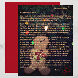 Papier Lettres du Père Noël Bonhomme en pain d'épices Gui