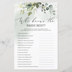 Papier L'eucalyptus vert qui connaît la mariée meilleur j
