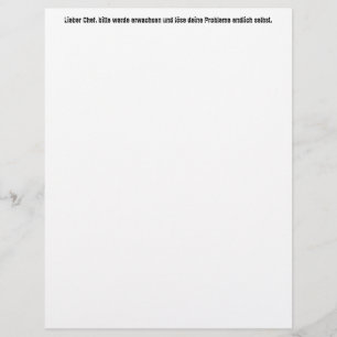 Papier "Lieber Chef, bitte werde erwachsen..."