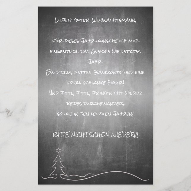 Papier Lieber guter Weihnachtsmann (Devant)