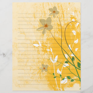 papier ligné au design floral doré moderne