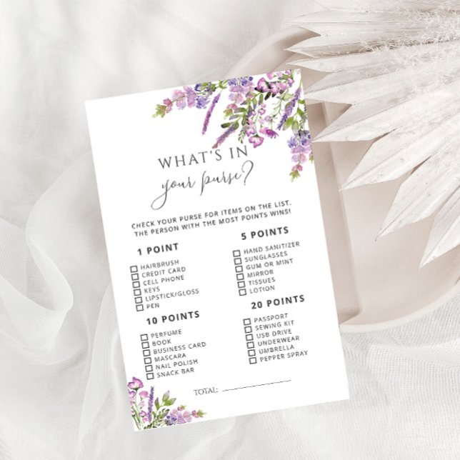 Papier Lilac Lavender Ce qui est dans votre jeu de sacs à (Créateur téléchargé)