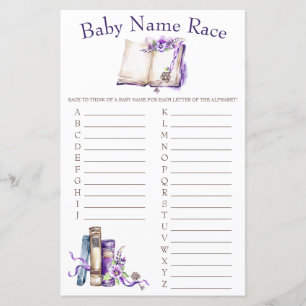 Papier Lilac Nouveau Chapitre Nom du bébé Race Baby showe