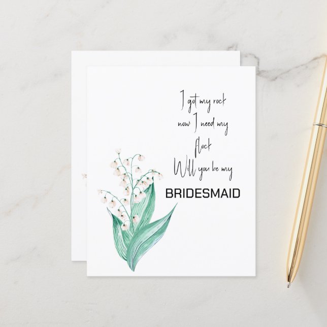 Papier Lily de la Vallée Serez-vous ma servante d'accueil (Devant/Arrière en situation)