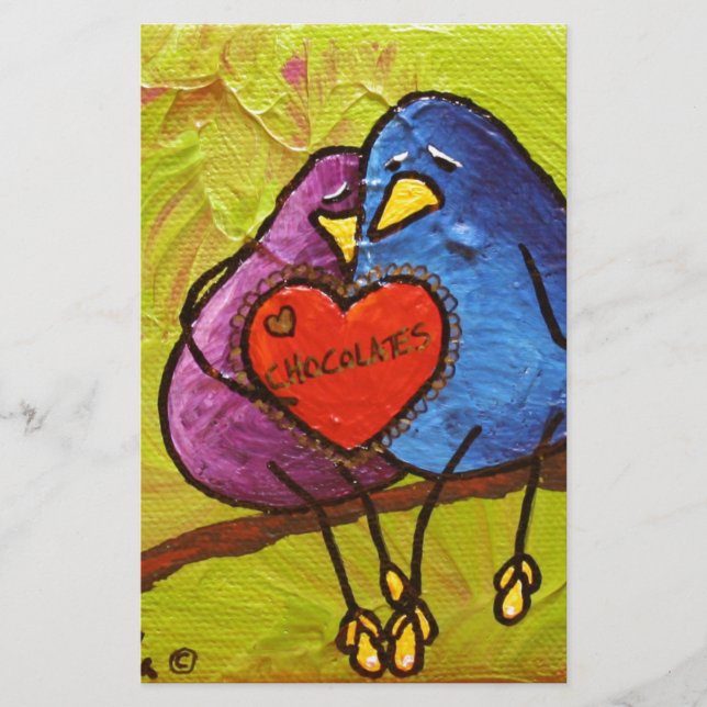 Papier LimbOiseaux "Valentine au chocolat" (Devant)
