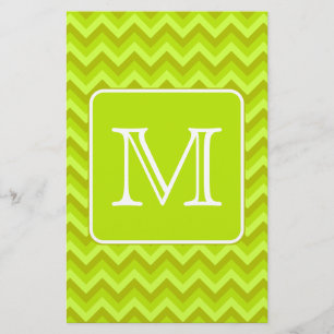 Papier Lime Green Zigzags with Custom Monogram.