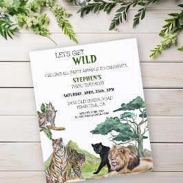 Papier Lion Big Cats Jungle Safari Sauvage Anniversaire