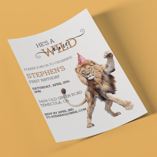 Papier Lion Jungle Safari Wild un anniversaire (Créateur téléchargé)