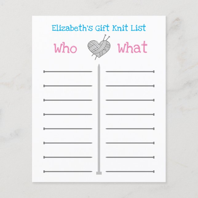 Papier Liste de cadeaux personnalisés (Devant)