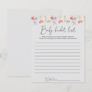 Papier liste de choses à faire bébé Fleurs sauvages
