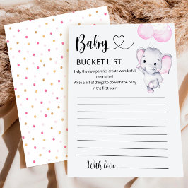 Papier Liste de choses à faire pour une Baby Shower éléph