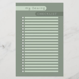 Papier liste de contrôle de couture sage