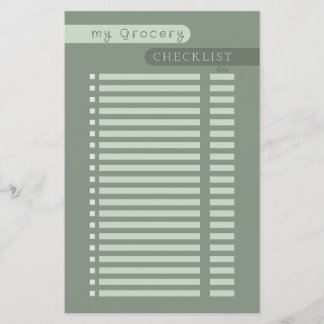 Papier liste de contrôle des courses
