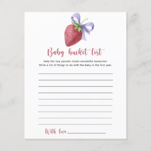 Papier Liste de naissance fraise - Bébé