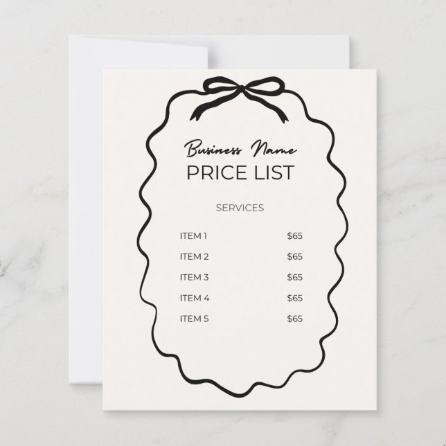 Papier Liste de prix (Devant)