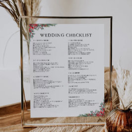 Papier Liste de vérification des Mariages de Noël 12 mois