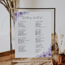 Papier Liste de vérification du Mariage pourpre de 12 moi