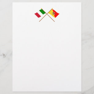 Papier L'Italie et la Sicile ont croisé des drapeaux