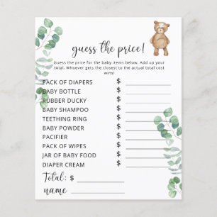 Papier Little bear Price Guest jeu