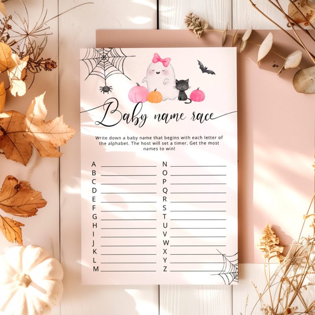 Papier Little Boo Halloween douche bébé nom de race jeu (Créateur téléchargé)