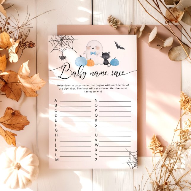 Papier Little Boo Halloween douche bébé nom de race jeu (Créateur téléchargé)