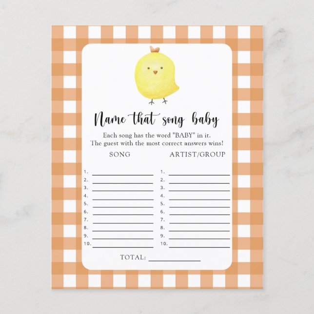 Papier Little chick - Name that Baby Song (Devant)