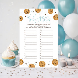 Papier Little Cookie Blue Boy Baby ABC's Shower Game