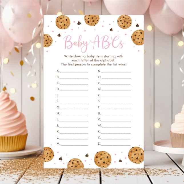 Papier Little Cookie Rose Girl Baby ABC's Shower Game (Créateur téléchargé)