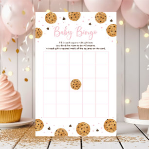 Papier Little Cookie Rose Girl Baby shower Bingo Jeu