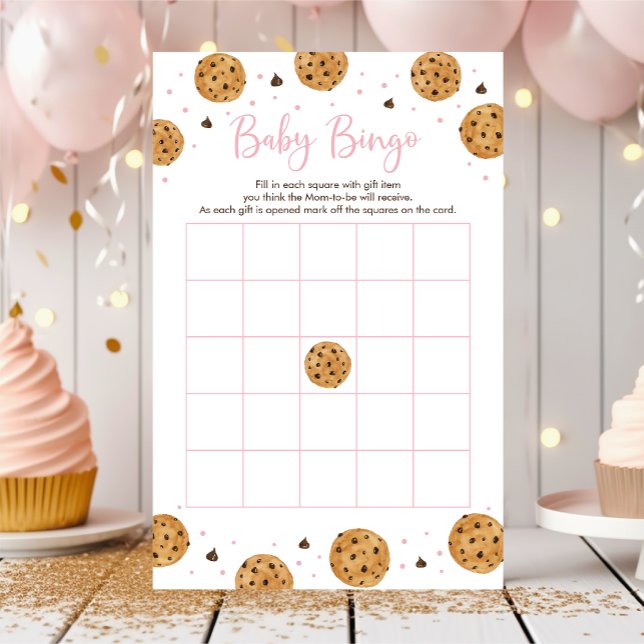 Papier Little Cookie Rose Girl Baby shower Bingo Jeu (Créateur téléchargé)