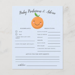 Papier Little Cutie Blue Baby Predictions & Conseils Card
