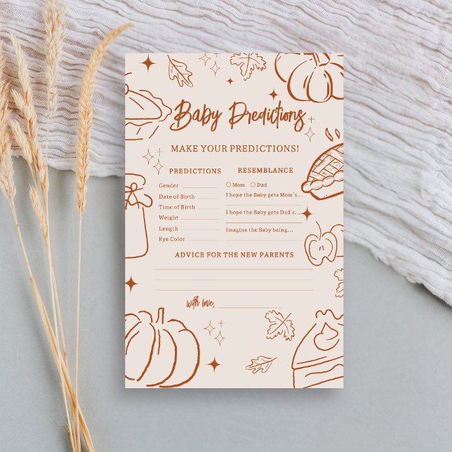 Papier Little Cutie Pie Baby Shower Baby Predictions Game (Little Cutie Pie Baby Shower Baby Predictions )