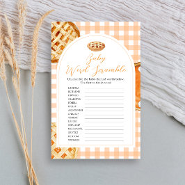 Papier Little Cutie Pie En vichy Baby shower Scramble Jeu